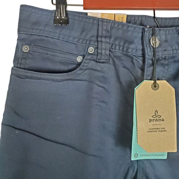Prana Bridger Jean Mens 30x36 Blue Slim Fit Straight Leg Stretch Denim 5 Pocket - Picture 4 of 11